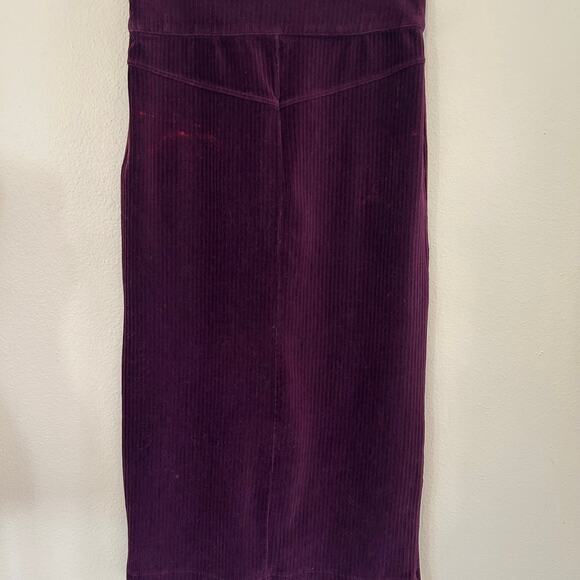 Free People Roxy Ribbed Midi Pencil Skirt Zip Front Purple SZXL - Picture 4 of 13